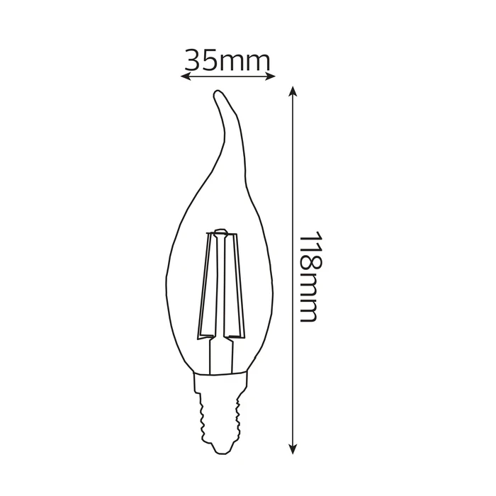 Світлодіодна лампа FILAMENT FLAME-6 6W Е14 4200К HOROZ ELECTRIC 001-014-0006-030