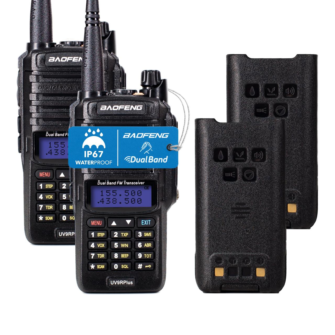 Комплект 2 шт Рація Baofeng UV-9R MK1 8W + АКБ для Рации Baofeng UV-9R (T57) Mirkit BL-9 2200 mAh