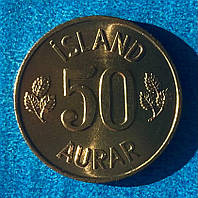 Монета Ісландії 50 аурар 1971-74 рр.