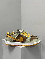 Кроссовки женские Nike SB Dunk Low коричневые замшевые стильные найк сб данк городские