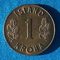 Монета Ісландії 1 крона 1973 р.