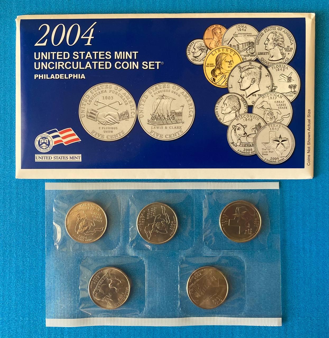 Набір монет США 25 центів 2004 р. у блістері