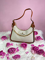 Michael Kors Wilma Medium Leather Shoulder Bag Beige женские сумочки и клатчи высокое качество