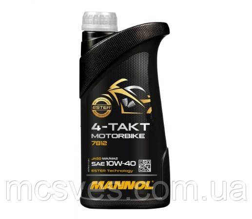 Моторна олива мото MANNOL 7812 4-Takt Motorbike 10W-40 1L