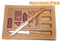 Набір столових ножів для стейка OPINEL Bon Appetit, 4 шт, Оливкове дерево, Art. 001515. Оригінал. Франція.