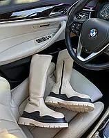 BV NO NAME BOOTS Bottega Veneta Beige High Premium (без лого) 40 m