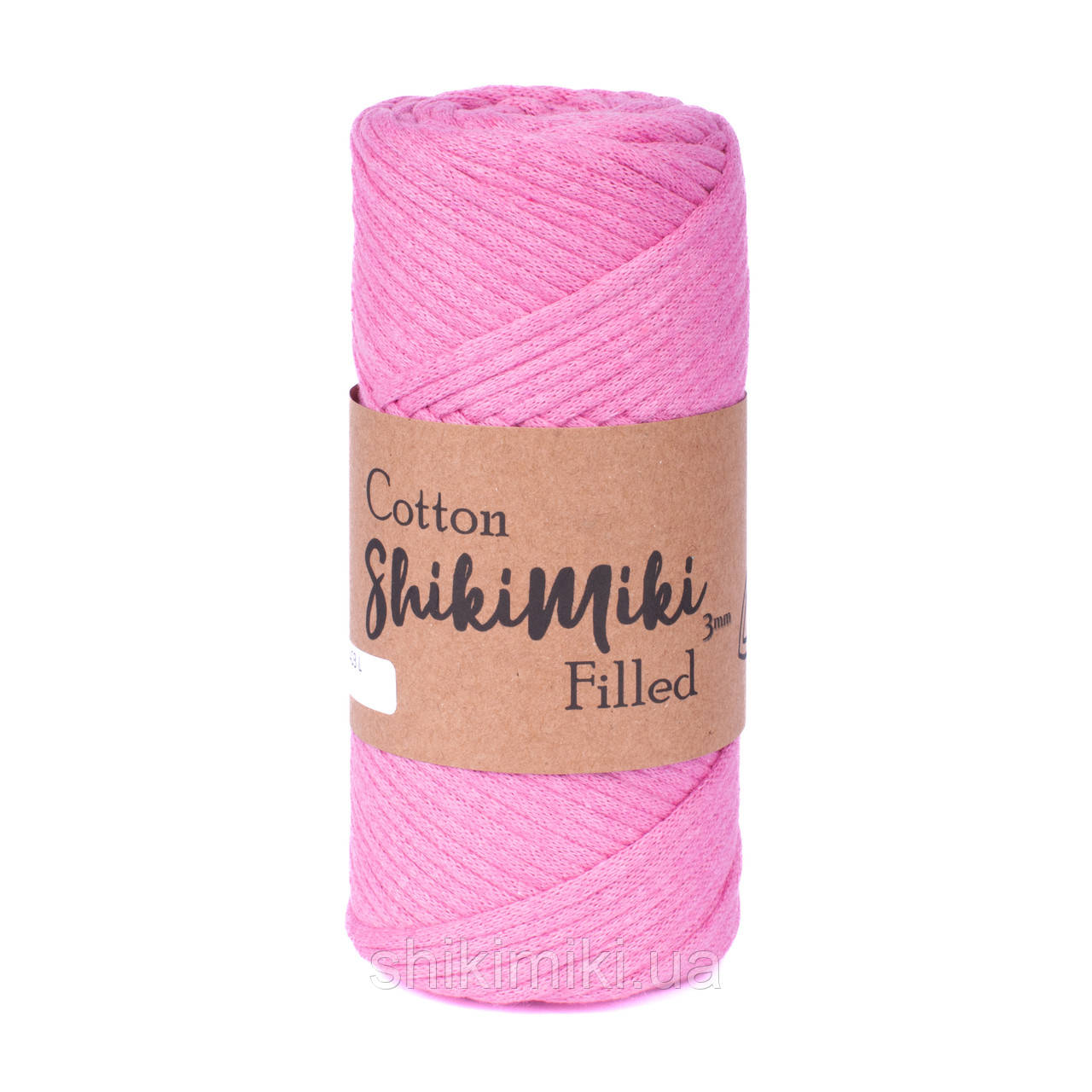 Трикотажний бавовняний шнур Cotton Filled 3 мм, колір Рожевий