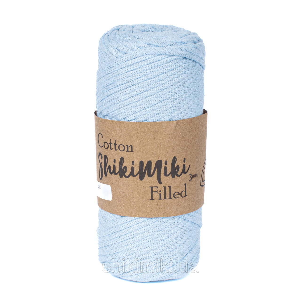 Трикотажний бавовняний шнур Cotton Filled 3 мм, колір Блакитний, фото 1