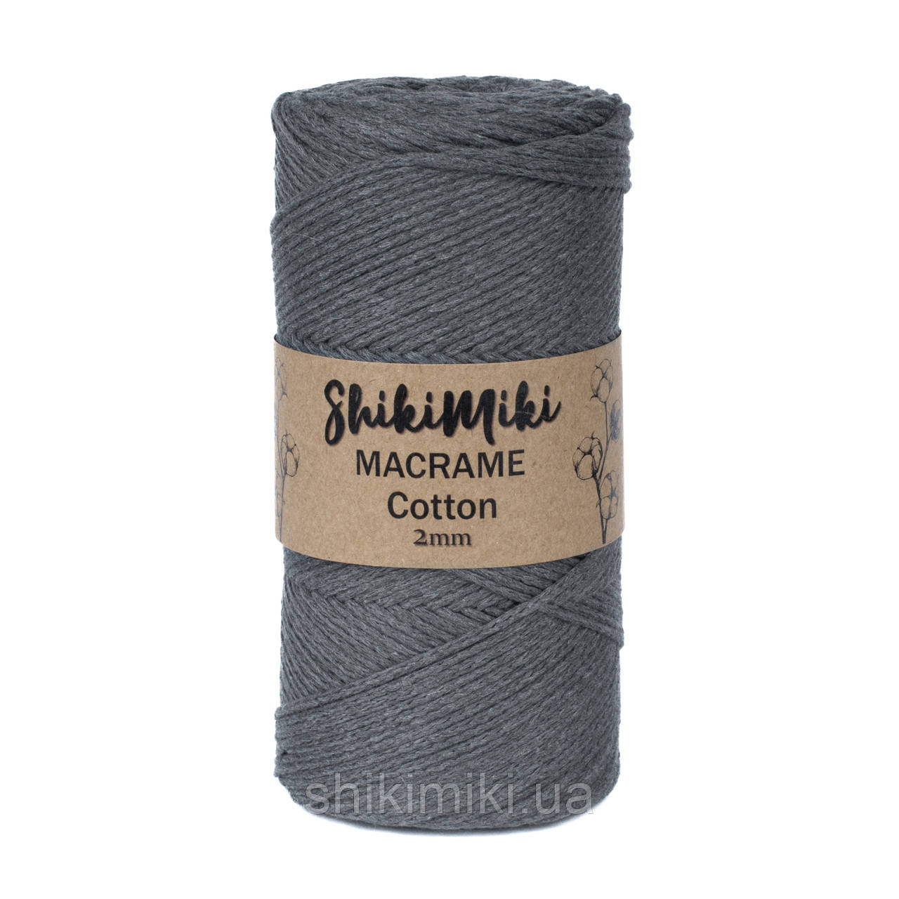 Еко Шнур Cotton Macrame, колір Графітовий, фото 1