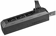 Разветвитель, контроллер DeepCool FH-4 4 Port Fan Hub для 4 кулеров 3-pin/4-pin, черный (408234206)