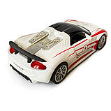 Машинка металева дитяча Porsche, Порше, білий з червоним, світло, звук,інерція,відкриваються двері, капот, 1:32, 15*7*6см, (68791), фото 4