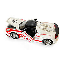 Машинка металева дитяча Porsche, Порше, білий з червоним, світло, звук,інерція,відкриваються двері, капот, 1:32, 15*7*6см, (68791), фото 6