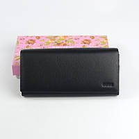 Черный кожаный женский кошелек Balisa на магнитах, Классический красивый кошелек портмоне из натуральной кожи