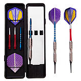 Сталеві дротики для гри в дартс Baili 3 шт. по 16 г у чохлі, фото 2