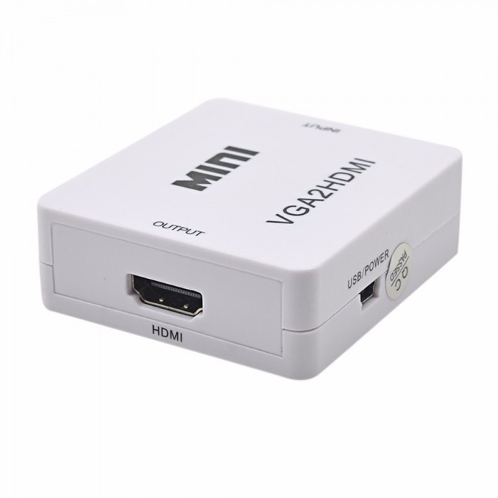 Конвертер WOW Переходник видеосигнала VGA to HDMI и аудио Белый - фото 2 - id-p1912074889