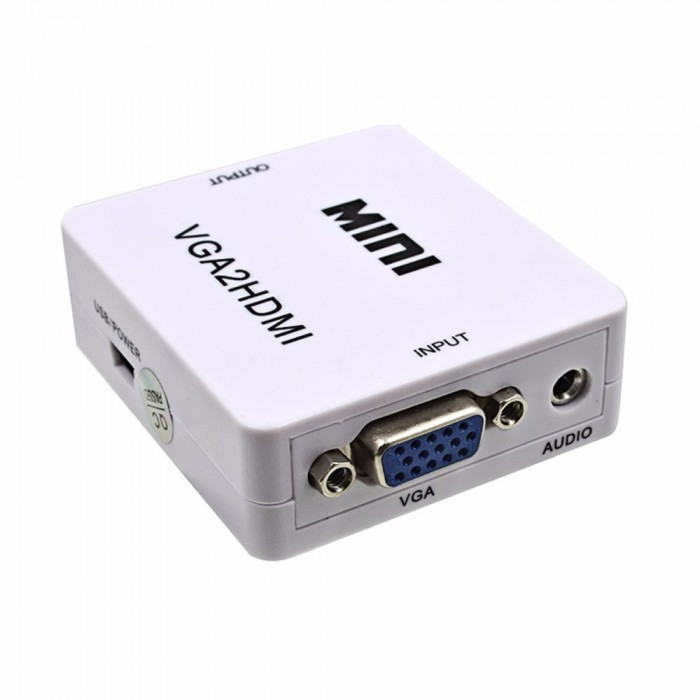 Конвертер WOW Переходник видеосигнала VGA to HDMI и аудио Белый - фото 4 - id-p1912074889