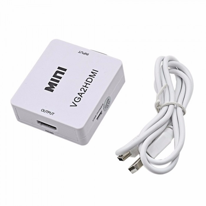 Конвертер WOW Переходник видеосигнала VGA to HDMI и аудио Белый - фото 5 - id-p1912074889