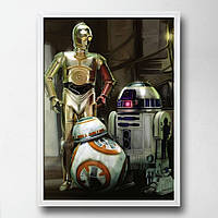 Постер на ПВХ "3 Droids" UkrPoster 2212570084 белая рамка 50х70 см, Vse-detyam