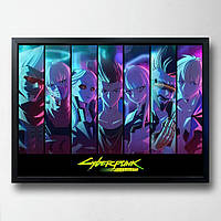 Постер на ПВХ "Cyberpunk Edgerunners Horizontal" UkrPoster 2211570061 черная рамка 50х70 см, Vse-detyam