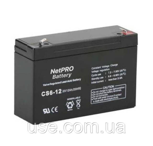 Акумулятор для UPS ДБЖ 6 Вольт 12 AH, ач, ампер годин, AGM для UPS, ДБЖ, аварійного освітлення, дому та офісу