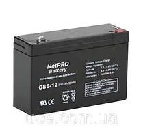 Акумулятор AGM 6В 12AH, 12ач, 12ампер годин, 6 V, В, вольт, UPS, ДБЖ, 6V-12Ah, батарейну шафу, дому та офісу