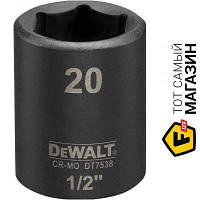 Торцевая головка Dewalt Головка торцевая ударная "IMPACT" DeWALT, короткая, 1/2" х 20 мм, шестигранная