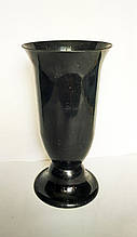 Пластикова ваза чорна для квітів гладка 14х26см
