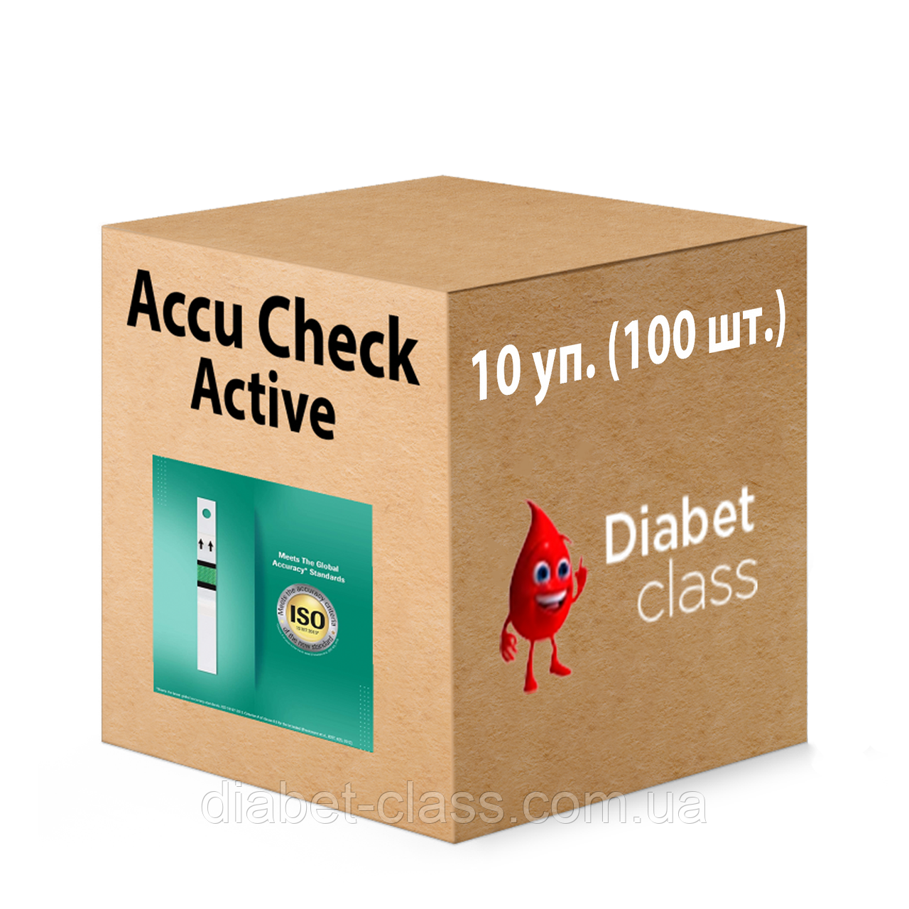 Тест-смужки Акку-Чек Актив 100 штук (Accu-Chek Active) 10 пачок