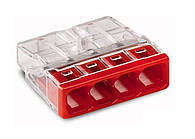 2273-204 Клемник WAGO 4 (монолітні) х 0,5-2,5 мм2 24А Сu