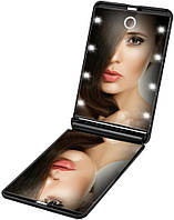 Портативне дзеркало для макіяжу Rantizon, 8 світлодіодів, дзеркало з підсвічуванням, 1-кратне та 2-кратне збільшення, косметичне д