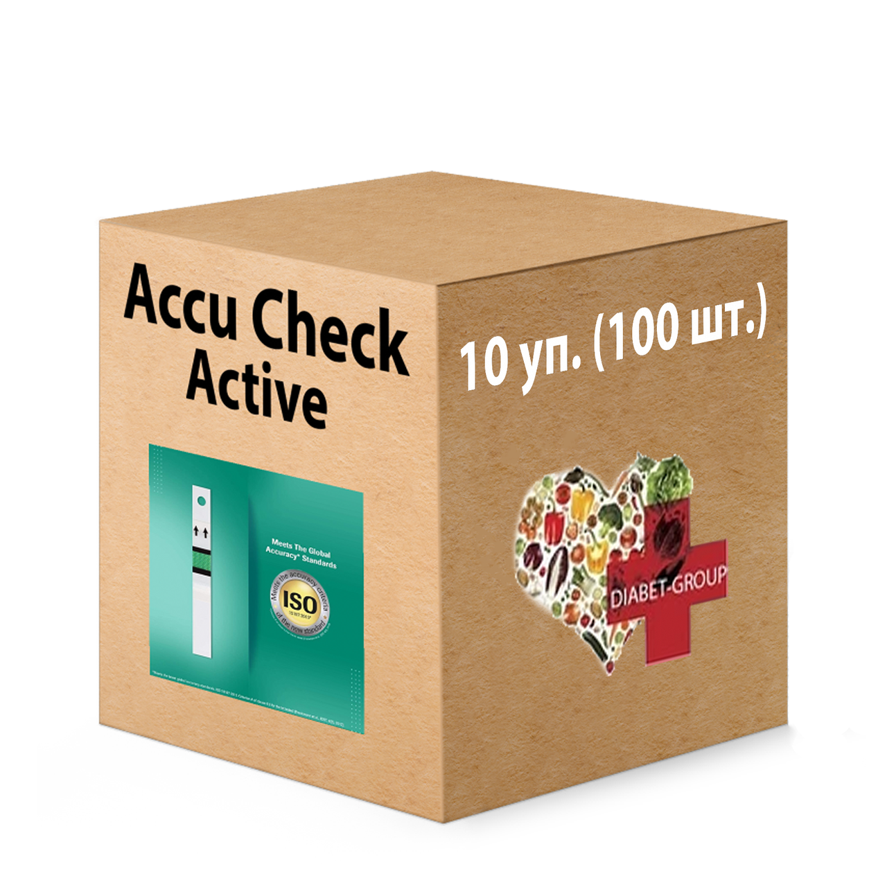 Тест-смужки Акку-Чек Актив 100 штук (Accu-Chek Active) 10 пачок