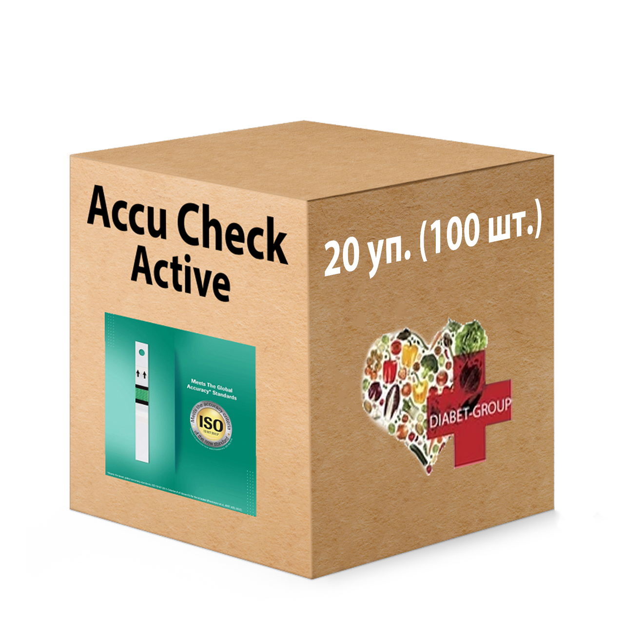 Тест-смужки Акку-Чек Актив 100 штук (Accu-Chek Active) 20 пачок
