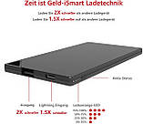 TNTOR 5000 mAh Ultra Slim Power Bank, металева оболонка, портативний mini power bank із зарядним кабелем для iPhone - чорний, фото 3