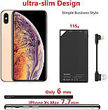 TNTOR 5000 mAh Ultra Slim Power Bank, металева оболонка, портативний mini power bank із зарядним кабелем для iPhone - чорний, фото 4