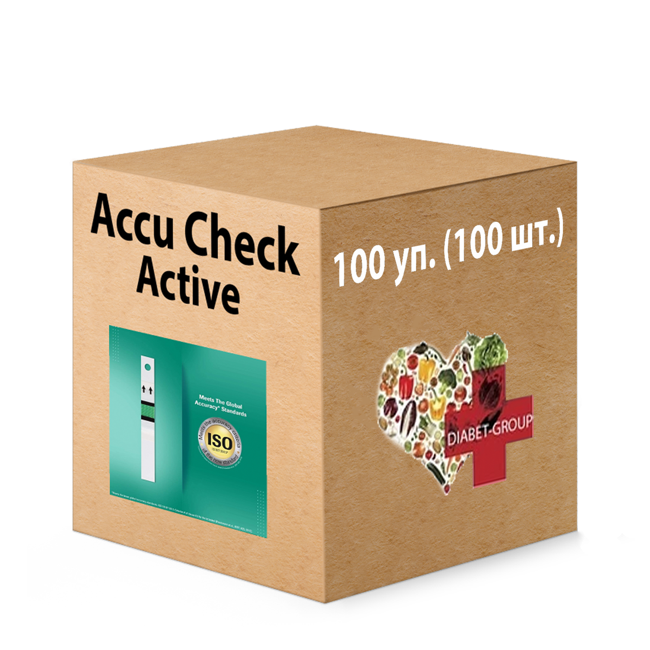Тест-смужки Акку-Чек Актив 100 штук (Accu-Chek Active) 100 пачок
