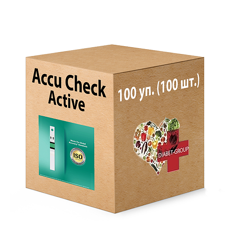 Тест-смужки Акку-Чек Актив 100 штук (Accu-Chek Active) 100 пачок, фото 2