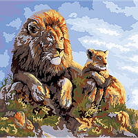 Набір для творчості Картина за номерами Малювання на полотні 40X40 см. "леви"