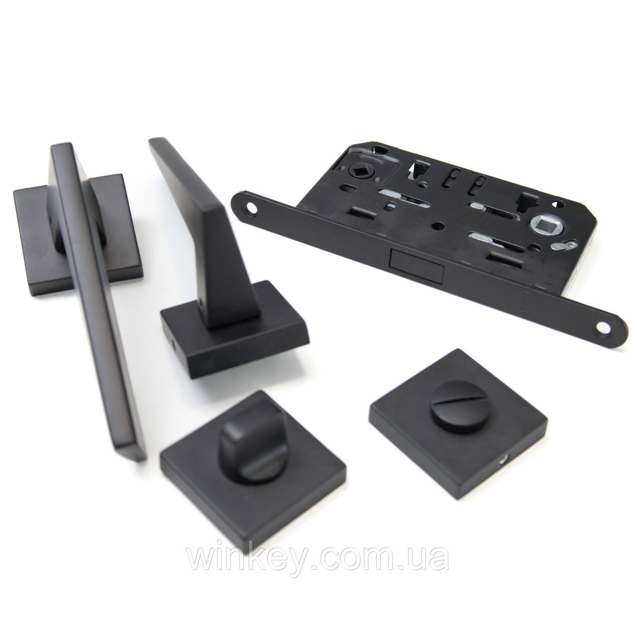 Ручка міжкімнатна комплект TRION FRESCO 49 BLACK, фото 1