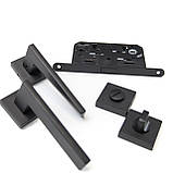 Ручка міжкімнатна комплект TRION FRESCO 49 BLACK, фото 2