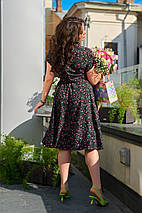 Легке літнє плаття з вільної спідницею батал принт, фото 3