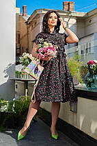 Легке літнє плаття з вільної спідницею батал принт, фото 2