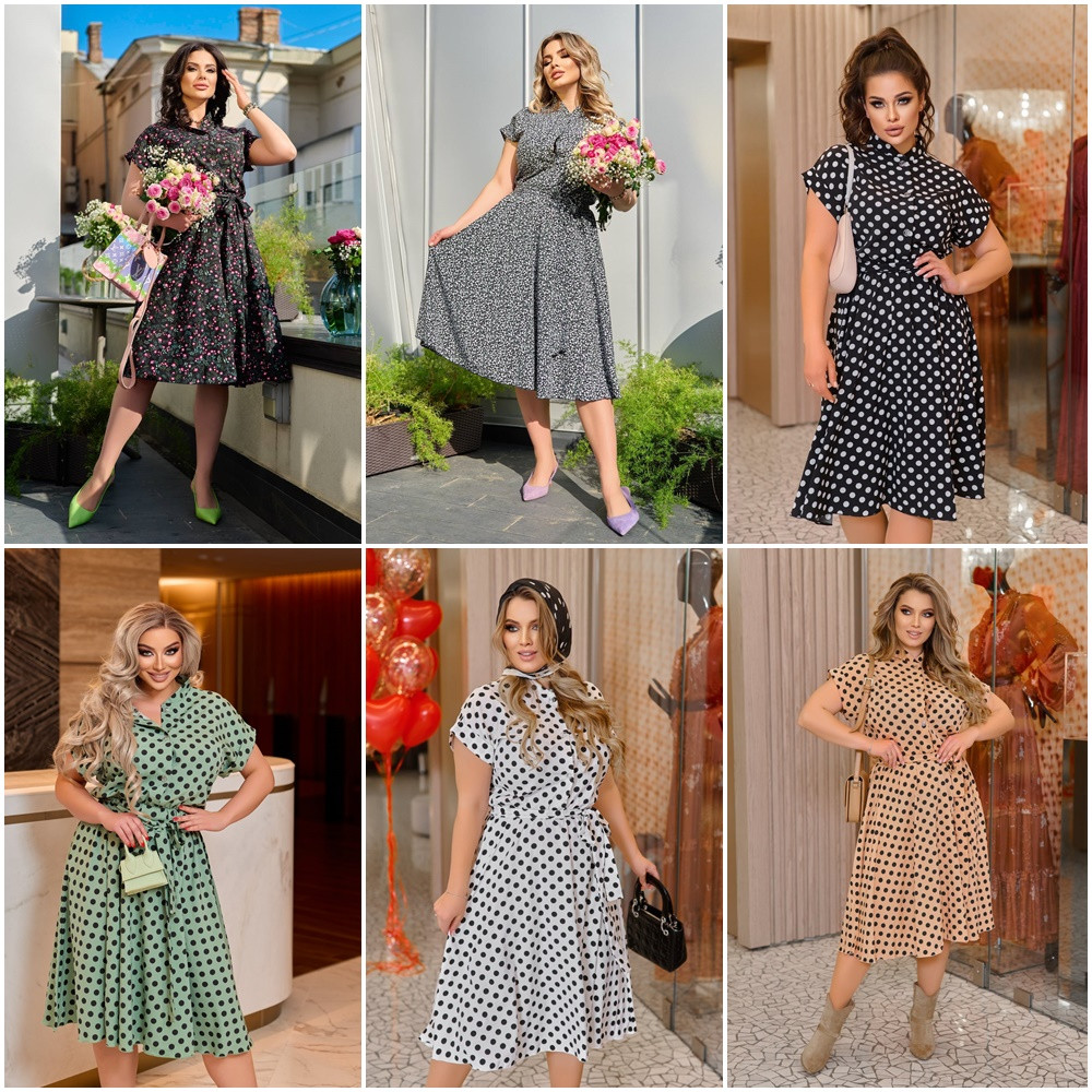 Легке літнє плаття з вільної спідницею батал принт