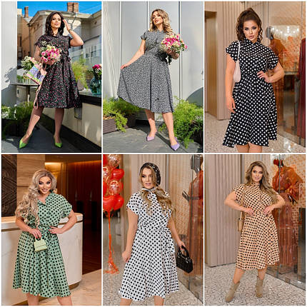 Легке літнє плаття з вільної спідницею батал принт, фото 1