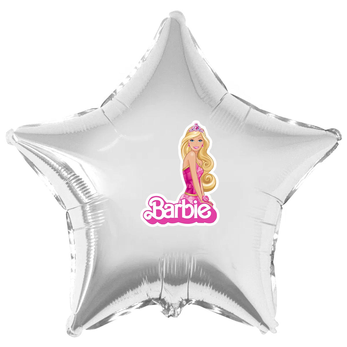 Наклейка "Барбі" лого + дівчина на кульку 18" (поштучно, без кульки)