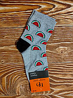 Бавовняні шкарпетки жіночі з малюнком фруктів "кавун" 36-40