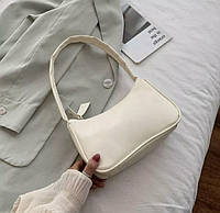 Сумка клатч на плечо Женская модная сумочка через плечо белого цвета Молодежная стильная сумка багет