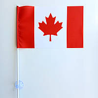 Флажок Канади в машину с присоской , полиэстер , 14 х 23 см.