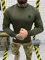 Тактический лонгслив с гербом Украины олива Военный лонгслив футболка длинный рукав хаки