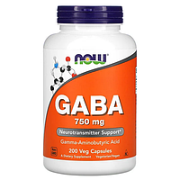 Гамма-аминомасляная кислота NOW Foods GABA 750 mg 200 Caps