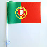 Флажок Португалии в машину с присоской , полиэстер , 14 х 23 см.